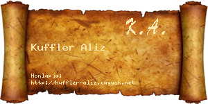 Kuffler Aliz névjegykártya